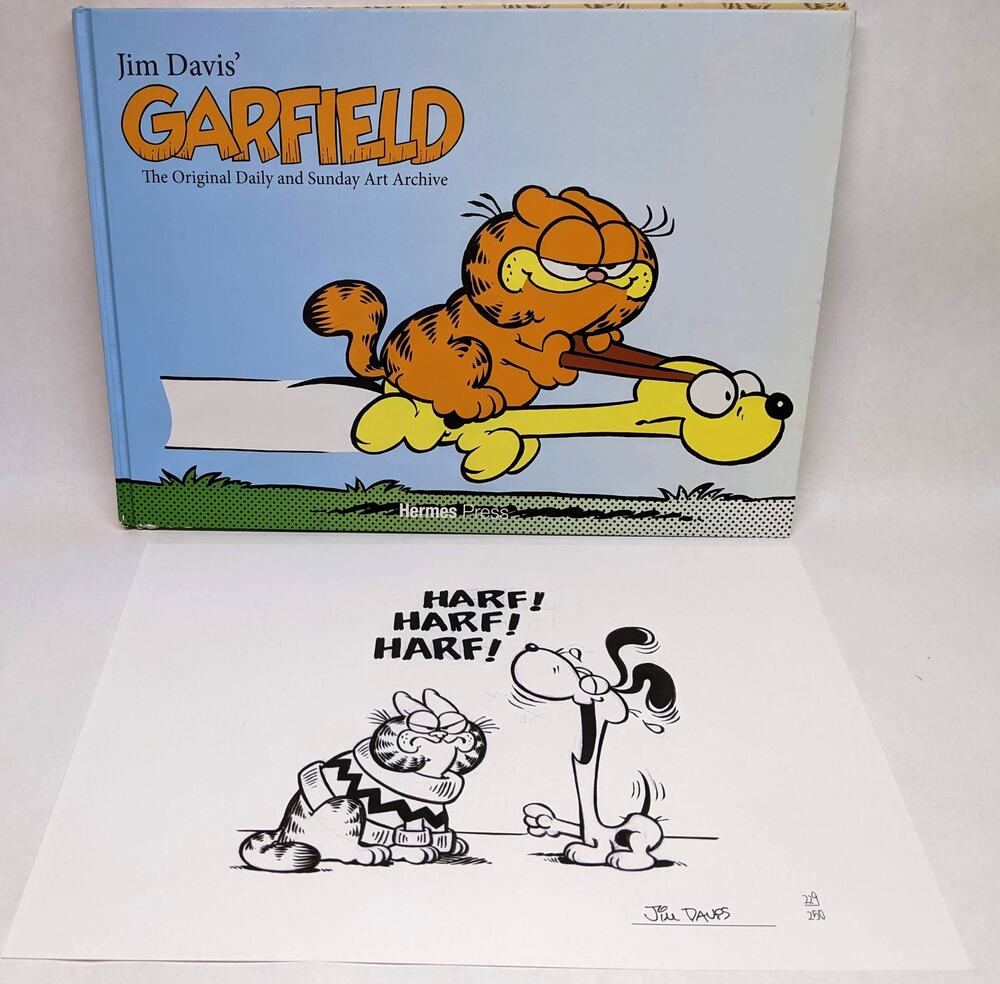 Jim Davis' Garfield: Original Art Daily Sunday Archive w/ SIGNED print 2017 SDCC
